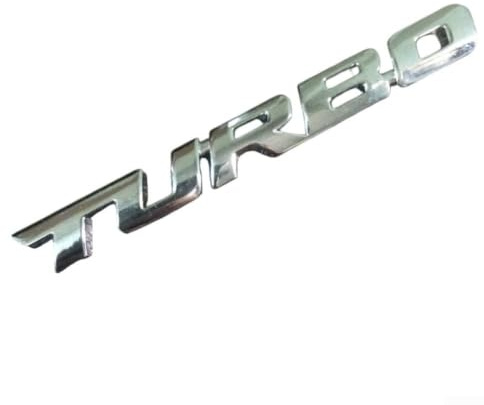 3D Turbo Emblem Metall Aufkleber für Kotflügel Heckklappe Auto Badge für deko Zinc Alloy Selbstklebend Silber Schwarz(Silver)