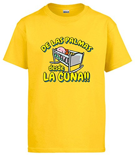 Diver Camisetas Camiseta de Las Palmas Desde la Cuna para Aficionado al fútbol para Aficionado al fútbol - Amarillo, M