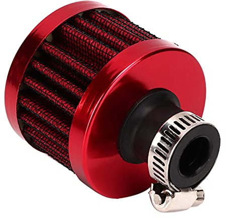 13mm/0.5in Mini Oil Air Intake Filter Crankcase Vent Valve Crankcase Breather Universal Car Accessory (red)
