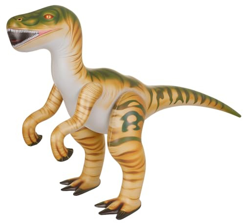 Inflatable Raptor Dinosaur Toy – Giant Blow-Up Jurassic Decoration for Kids, Dino Room Decor, Dinosaur Birthday Party Decoration & Outdoor Play