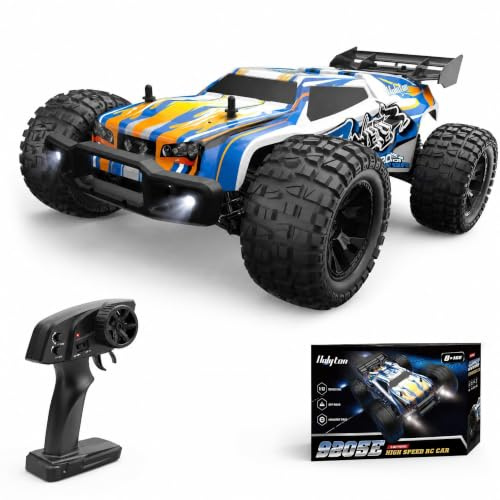 DEERC 1:10 High Speed RC Car, 48 km/h 4WD Fast Remote Control Truck, All Terrain RC Monster Truck with 2 Batteries for 40+ Mins Play Time, Hobby Grade Off Road RC Car for Adults & Kids