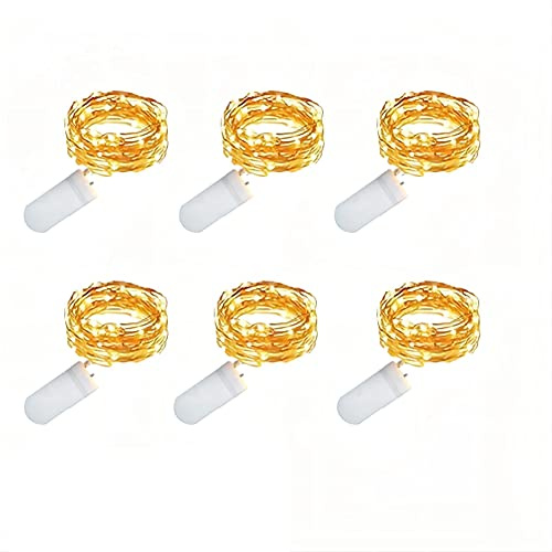 LED Lichterkette Batterie 6 Stück 2M 20 LED LED Lichterketten Wasserdich klein batterie für Party Deko，Weihnachten, Party Hochzei,Halloweent Warmweiß