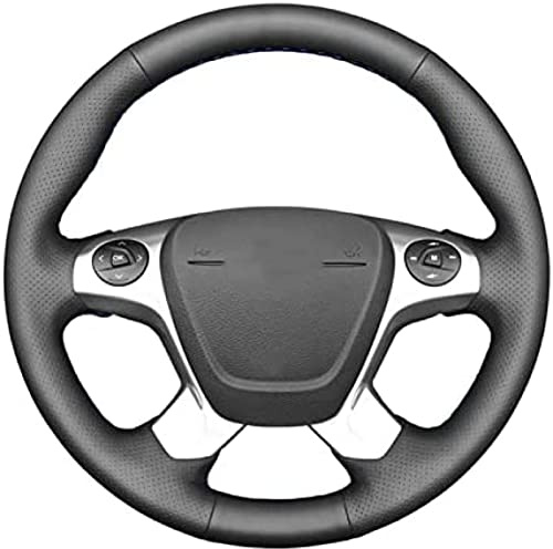 Auto-Lenkradbezug aus schwarzem Leder, für Ford Transit Connect Grand Tourneo Custom 2013 2014 2015-2000