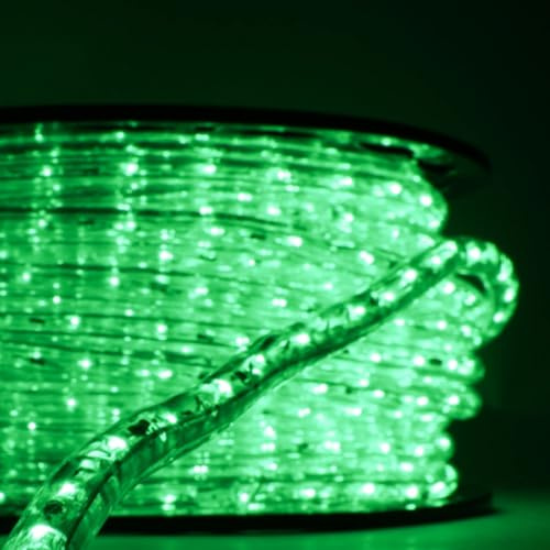 Luccika LED-Lichterschlauch 50 m, transparentes PVC, 36 LEDs/M, IP67 innen und außen, zuschneidbar und verlängerbar, Touch-Steuerung, professionell für Veranstaltungen und Feste (grün)