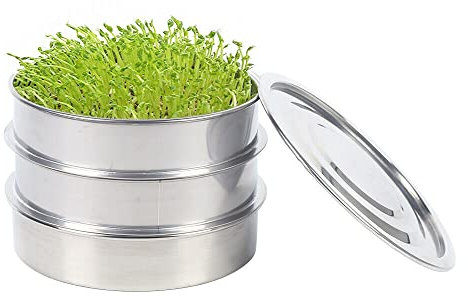 Edelstahl Keimautomat Keimgerät Aufzuchtschale Saatschale Keimschale Keimglas mit Metallsieb Kressesieb Samen Schale