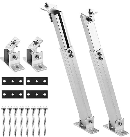 Solarpanel Halterung, 0-30° Einstellbarer Winkel, Befestigung Solarmodul Flachdach, 36-68CM Verstellbar, Aluprofil PV Modul Halterung Montageset Geeignet für Balkonkraftwerk Wohnmobil Dach Wand