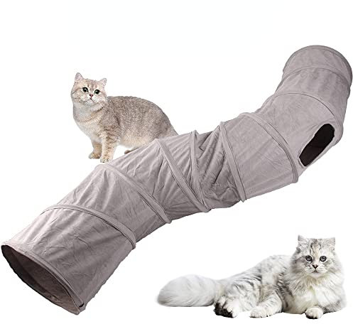 Straßenkatzentunnel Katzenspielzeug Hundetunnel Donut rund zusammenklappbar abnehmbar grau s durch