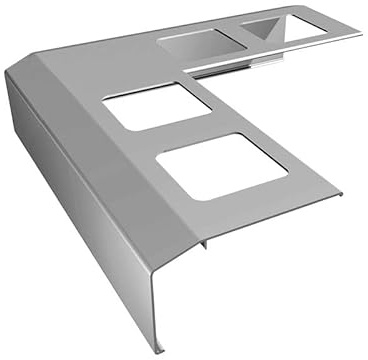 Renoplast® Aluminium Ecke 90° für Traufprofil K301 Grau | Fertigstellung von Terrassen und Balkonen | Fliesenböden auf Klebemörtel | Wasser ablaufsysteme Winkelprofil | Korrosionsschutz Balkonprofile