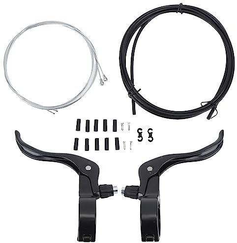 Tbest Fahrradbremsen-Set, Komplettes Fahrradbremsen-Set, Fahrradbremshebel, Bremsgehäuse und Kabel für Fahrräder, Mountainbikes, Rennräder, 31,8 Mm Einbaudurchmesser