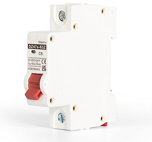 Jadeshay Disyuntor DC,DZ47s-63Z-1P Interruptor de Circuito Fotovoltaico de Interruptor Automático Magnetotérmico para Sistema de Energía Solar y Comunicación,Montaje en Carril DIN de 35mm (20A)