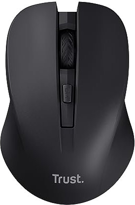 Trust Mydo Mouse Wireless Silenzioso, 82% Plastica Riciclata, 1000-1800 DPI, Microricevitore USB, RF 2.4GHz, per Mano Sinistra e Destra, Mouse Senza Fili per PC, Computer, Laptop, Mac - Nero