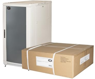 LINK Armadio Rack per reti 19 LK1922U68GFP con Porta Vetro disassemblato in Metallo Colore Grigio Chiaro Dimensioni 60x80x116,6 cm 22 unità Compatibile con Server 1 unità