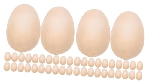EXCEART 100 Stk Nachgeahmte Eier Ostereier Spielzeug Ostereierdekorationen Osterkorb Eier Selber Basteln Ostern Gefälschtes Ei Leeres Osterei Jahrgang Bastelmaterial Holz