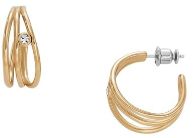 Skagen Women's Stainless Steel Push Back Earrings Haselnuss,Length: 10MM, Height: 9.7MM