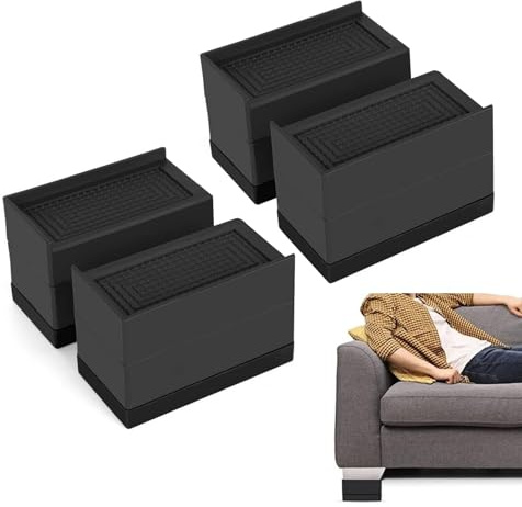 4 Stück Verstellbare Möbelerhöhungen für Sofas,Betterhöhungen,Höhe 7.5cm Strapazierfähig,Stapelbare Schreibtischerhöhungen bis zu 1200lbs,Bettaufzüge für Schreibtischstuhl,Couch,Wohnheim