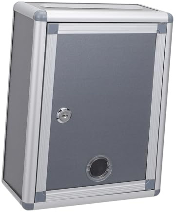 STOBOK Kasten Pfandflaschen Aufbewahrung Postf?Cher Mini-Safe Vorschlagsbox Mit Schloss Zur Wandmontage Dose Versperrbar Aluminiumbox Spendenbox Schmücken Metall Klein Schließfach Büro