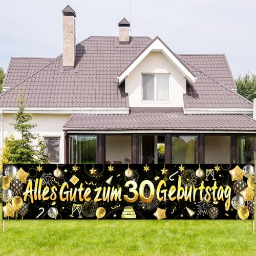 ParPix 30 Geburtstag Deko Banner,Deko 30 Geburtstag Frau Mann Girlande,30 Geburtstag Frauen Männer Deko,Geburtstagsdeko Geburtstagsbanner 30 Jahre,30er Geburtstag Hintergrund Geburtstagsfeier 180×40cm