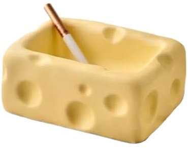 Aschenbecher Aschenbecher in Käseform, rechteckig, Keramik, Aschenbecher for das Wohnzimmer, Raucheraschenbecher, Vintage-Aschenbecher, Dekoration for Zuhause, Büro, Bar, Café Zigaretten Aschenbecher(