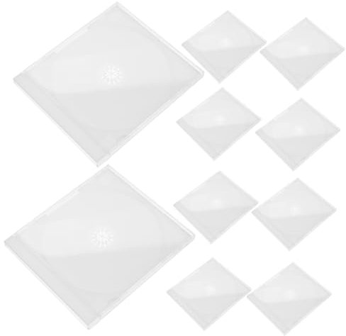 GAROZATION 10 Stück Kartons CD-Hülle Standard-DVD-Hüllen DVD-Schmuckhüllen CD-Disc-Speicherung einzelne DVD-Hüllen cd aufbewahrung Disc-Aufbewahrung CD-Boxen Scheibenhalter Polystyrol