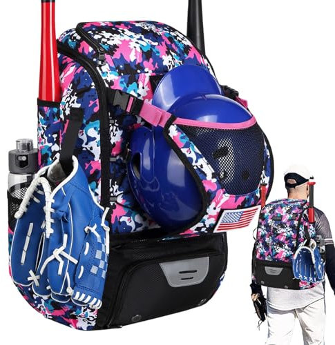 Youth Baseball Equipment Bag | Lightweight Baseball Backpack | Aterproof Baseball Bag | Tball Equipment Bag Softball Gear Bag Baseball Accessory Bag Lightweight Softball Bag With Multiple Compartments