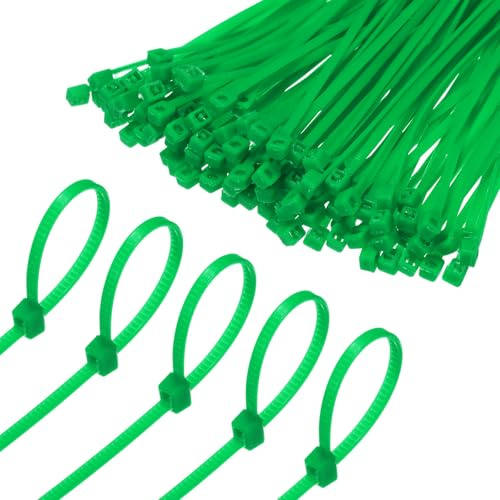 M METERXITY 1000-Pack Nylon Zip Ties 4 Inch 11 Lbs Nylon Cable Wire Ties Self-Locking Cable Zip Ties for Indoor/Outdoor/Home/Office/Garden/Workshop/Bundling Securing [Green]
