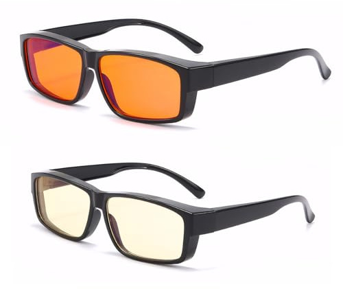 2 PCS Blue Light Blocking Glasses, Gaming Glasses Anti-Glare, UV Protection Computer Glasses Professional Filter Anti Eyestrain for Computer Screen, Tvs, Mobile Phones, Fashionable & Professional