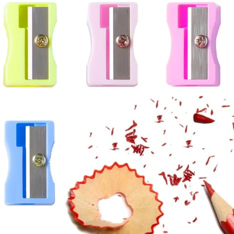 SGERUFZ Bleistiftspitzer 12 Stück Einloch-Aluminiumlegierung Bleistiftspitzer Handheld Metall-Bleistiftspitzer Mini-Bleistiftspitzer Metallkeil-Anspitzer für Bleistifte Erwachsene Kinder Schulen Büros