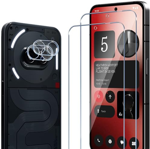 ELYCO Schutzfolie kompatibel mit Nothing Phone 2A/2A Plus/2A+ für Panzerglas, 2 Pcs Panzer Schutz Glas & 2 Pcs Kameraschutz, 9H Härte Anti-Kratzer Blasenfrei HD Klar Kameraschutz & Displayschutzfolie