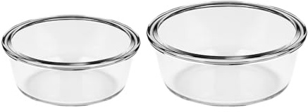 Cabilock 2 cuencos de cristal resistentes al calor, prácticos cuencos para servir ensaladas, postres y aperitivos para freidoras de aire caliente y preparaciones de cocina