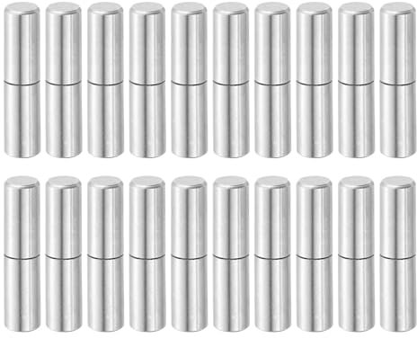 QUARKZMAN 20Pcs 2-3/8 x 9/16 (LxD) Charnières À Barillet Détachables Soudables En Acier Inoxydable Pour Porte Battante En Métal, Rampe De Remorque, Argent