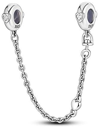 CYMYSS Charms Anhänger 925 Sterling Silber Bead Charms für Damen Charm Stopper Sicherheitskette Armband für europäische Armbänder und Halsketten (Herzförmig)