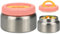 Smlper Contenitore termico per alimenti, 250 ml/350 ml, in acciaio inox, con doppio coperchio, portatile, isolante e isolante sottovuoto (rosa, 250 ml)