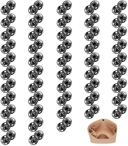 50 Sets Metal Snap Buttons, Rust Proof Antique Brass Sew On Snap Press Studs for Clothing, Round Sewing Snap Fasteners Sew-On Brass Metal Poppers Fasteners Kit for DIY Crafts Purse Shirt Pant (10mm)