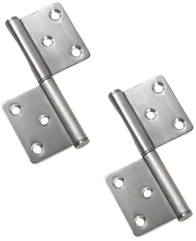 2 Pieces Lift Off Hinges,Stainless Steel Door Flag Hinges,4Inches Detachable Door Hinge for Bathroom/Window/Internal External Doors