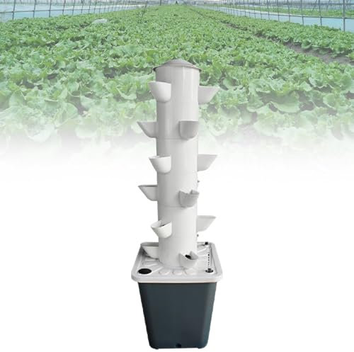 Vdhfgso Système de Jardinage Domestique, Tour de Culture hydroponique: kit de Jardinage aéroponique Vertical à 18pods, Pompe de Circulation d'eau for légumes et Herbes aromatiques(18holes)