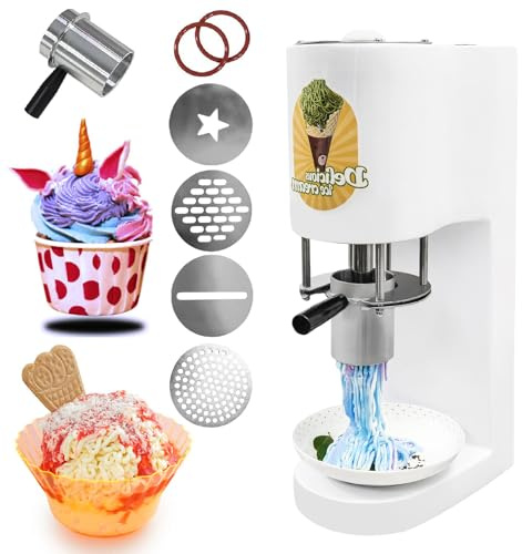 Eismaschine 28-30L, Eismaschine mit 4 Formen, 80W Kommerzieller Gelato-Hersteller, für Hausgemachtes Eis/Gelato/Sorbet/Gefrorenen Joghurt,White