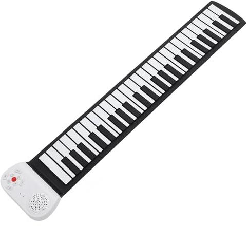 Hamwesh 49 Piano Roll -up Chiave, Tastiera a Portatile Pieghevole con Batteria Ricaricabile per Bambini e Principianti, Piano Elettronico Educativo per l'uso di Casa e di Viaggio (#1)