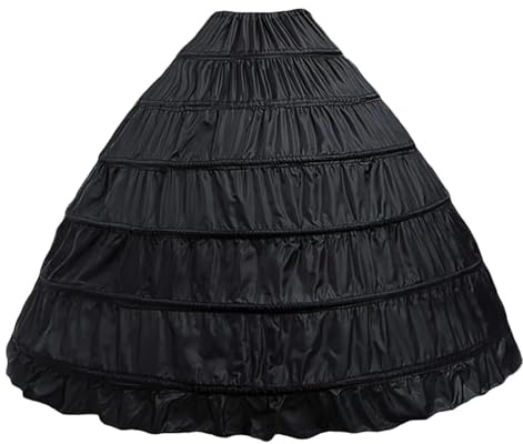 XUWEWI Sottogonne Donna Elegante gonna a sottoveste in tulle nero for donna, con 6 cerchi, for abiti da sposa, festa e ballo Per Matrimoni, Abiti Da Sera