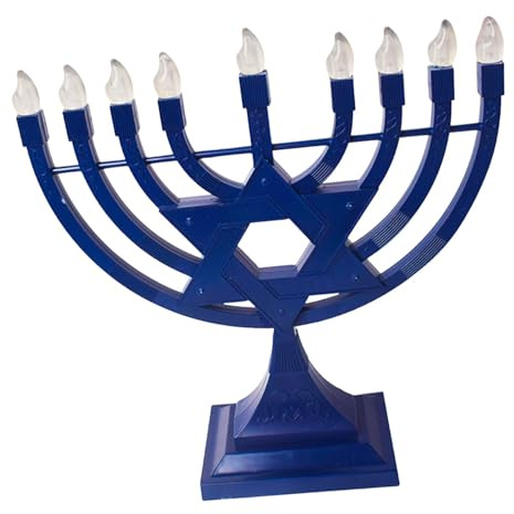 Wswqop Hanukkah Menorah Lámpara Decorativa Luz de Noche Ornamental Candelabro Electrónico de Cabezas Funcionalidad Fácil de Usar Fabricada en Pp Adecua, 1 Pieza