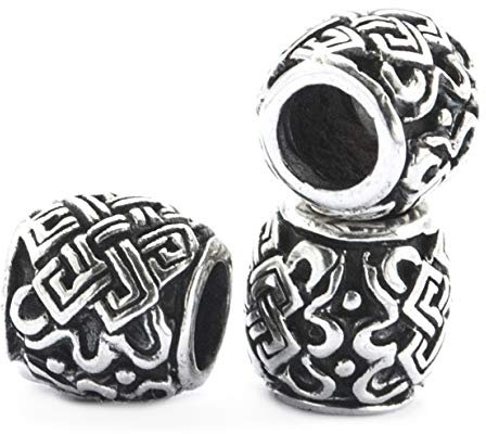 Windalf Boho Haar & Bartperle FÖRBÄTT Ø 7 mm Keltischer Knoten Wikinger Silberperle 925 Sterlingsilber