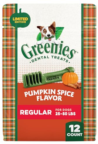 Greenies Veterinarian-Recommended, Limited-Edition Natural Dental Dog Treats Regular Size, Pumpkin Spice Flavor, 12 oz. Pack, 12 Count