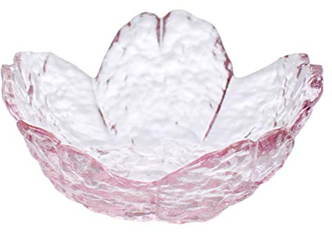 Plat D’assaisonnement en Verre Motif Fleur de Cerisier, Lot 2 Pièces | Forme Cinq Pétales, Design Simple et Moderne, Usage Polyvalent pour Restaurants et Commerces Alimentaires
