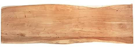 SAM Holzplatte Emilia 200x60 cm Akazie Natur lackiert Baumkante Tischplatte | Baumkanten-Platte, Akazienholz naturfarben massiv, für Heimwerker, Arbeitsplatten, Tische & Fensterbretter
