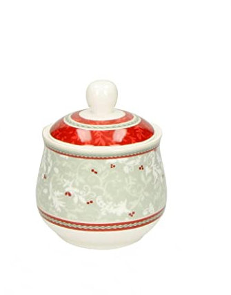 Brandani 52376 - Azucarero connubio de porcelana, diámetro 9,5 x 11 cm, capacidad 350 g, color rojo