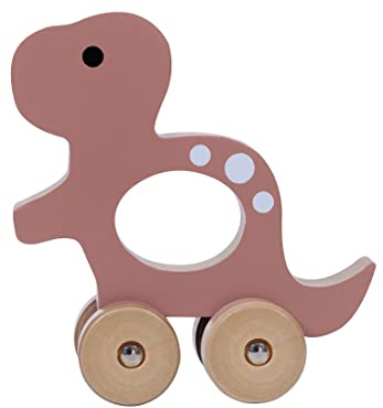 Kindsgut Jeu d’éveil Animal à Pousser en Bois, Jouet éducatif pour Jeunes Enfants, Couleurs discrètes pour Le Plaisir de Jouer, Beau Cadeau, Tyrannosaure