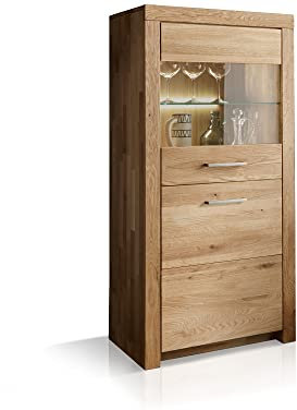 moebel-eins Kamilla Highboard III, Material Massivholz, Wildeiche geölt