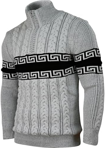 Soltice Herren Langarm Sweatshirt, Poloshirt mit Brusttasche, Polohemd mit Bund, Blousonshirts mit Kragen (M bis 3XL) (L, [M9] Grau)