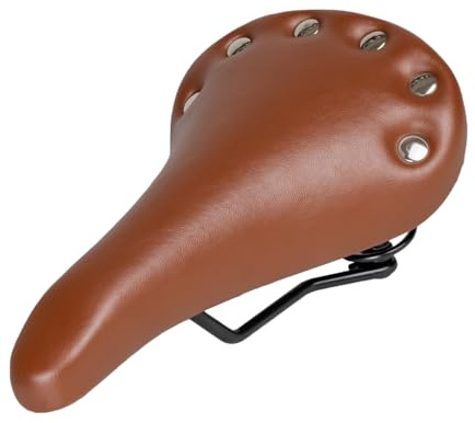 GORIX Fahrradsattelsitz, braun, Federnietung, bequemes Kissen, Mountainbike, Rennrad (GX-6000)