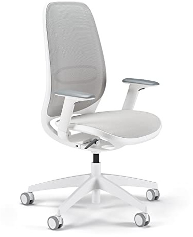Sedus se:air Ergonomischer Drehstuhl, Bürostuhl, Kunststoff mit Rezyklat-Anteil, 100% Recyclingfähig, Grau, 42-55cm, bis 130kg Belastbar