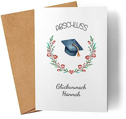Kiddle-Design Personalisierte Abschluss Karte | Graduation Gift | Abitur Bachelor Master | Geschenk zum Studienabschluss Abschlusskarte
